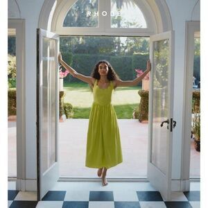 Rhode Lolita Dress in Limon New Cotton Poplin Scalloped Edge Size 8 NEW